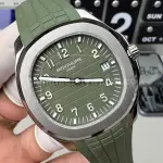 3K Factory Patek Philippe Aquanaut 42.2mm 5168G-010 White Gold，Avocado Green Rubber Strap Avocado Green Dial
