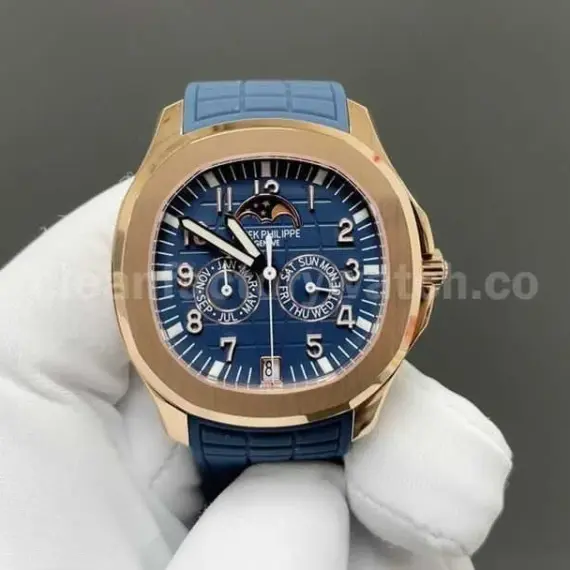 3K Factory Patek Philippe Aquanaut 5261R-001 40mm Rose Gold Blue Rubber Strap Blue Dial