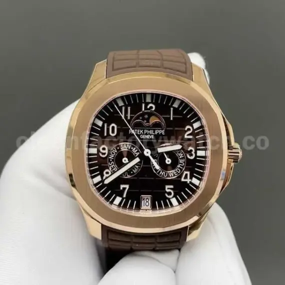 3K Factory Patek Philippe Aquanaut 5261R 40mm Rose Gold Brown Rubber Strap Brown Dial