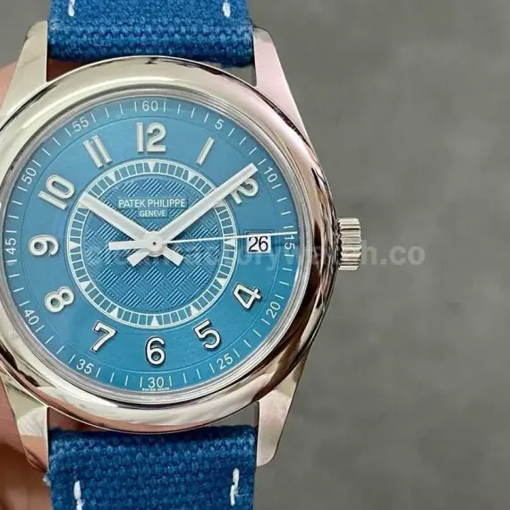 3K Factory Patek Philippe Calatrava 6007A-001 40mm Steel Leather Strap Arabic Numerals Blue Dial