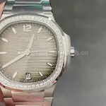 3K Factory Patek Philippe Nautilus 35.2mm 7118-1200A-011 Diamond Bezel Grey Dial