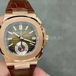 3K Factory Patek Philippe Nautilus 40.5mm 5980R-001 Rose Gold Leather Brown Dial