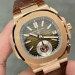 3K Factory Patek Philippe Nautilus 40.5mm 5980R-001 Rose Gold Leather Brown Dial