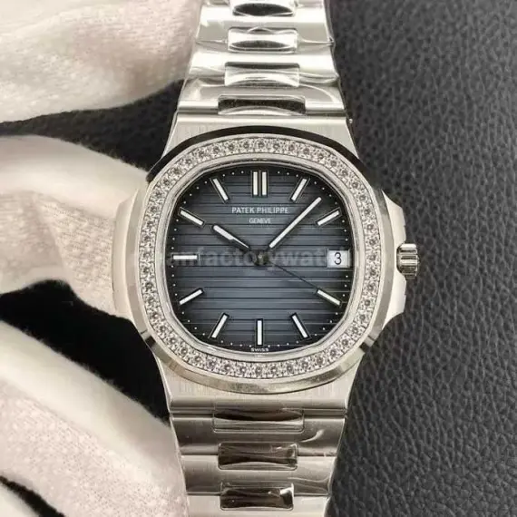 3K Factory Patek Philippe Nautilus 40mm 5711-1300A-001 Diamond Bezel Blue Dial