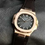 3K Factory Patek Philippe Nautilus 40mm 5711R Rose Gold Leather Dark Gray Dial