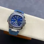 3K Factory Patek Philippe Nautilus 5976/1G-001 Calf Skin Strap White Gold Blue Dial