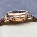 3K Factory Patek Philippe Nautilus 5980/1R-001 Leather Strap Rose Gold Black Dial