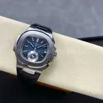 3K Factory Patek Philippe Nautilus 5980/1A-001 Leather Strap Blue Dial