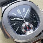 3K Factory Patek Philippe Nautilus 5980/1A-014 Leather Strap Black Dial