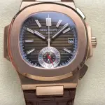 3K Factory Patek Philippe Nautilus 5980R-001 Leather Strap Rose Gold Brown Dial