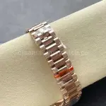 8+ Factory Counterweight Rolex Day-Date 118235 36mm Diamond Rose Gold Bezel Full Rose Gold Diamond Mope Baguette Diamond Brown Dial