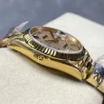 8+ Factory Counterweight Rolex Day-Date 128238-0051 36mm Full Yellow Gold Baguette Diamond Yellow Gold Dial