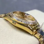 8+ Factory Counterweight Rolex Day-Date 128348RBR-0026 36mm Diamond Bezel Full Yellow Gold Champagne Dial