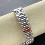 8+ Factory Counterweight Rolex Day-Date 128349RBR-0006 36mm Diamond White Gold Bezel Full White Gold Baguette Diamond White Gold Dial