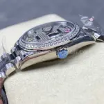 8+ Factory Counterweight Rolex Day-Date 128349RBR-0006 36mm Diamond White Gold Bezel Full White Gold Baguette Diamond White Gold Dial