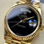 8+ Factory Counterweight Rolex Day-Date 18038 36mm Full Yellow Gold Black Dial
