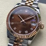 8+ Factory Rolex counterweight Datejust 278271-0028 31mm Half Rose Gold Diamond Brown Dial Jubilee