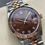 8+ Factory Rolex counterweight Datejust 278271-0028 31mm Half Rose Gold Diamond Brown Dial Jubilee