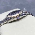 8+ Factory Rolexcounterweight Datejust 278271-0020 31mm Half Rose Gold Roman Numerals Diamond Purple Dial Jubilee