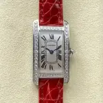 8848 Factory Cartier Tank Américaine 19mm Roman Numerals Silver Dial