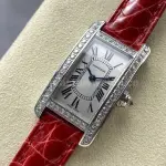 8848 Factory Cartier Tank Américaine 19mm Roman Numerals Silver Dial