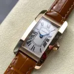 8848 Factory Cartier Tank Américaine W2607456 19mm Roman Numerals Silver Dial