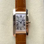 8848 Factory Cartier Tank Américaine W2607456 19mm Roman Numerals Silver Dial