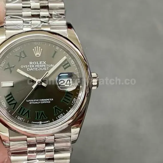 A+ Factory Rolex Datejust 126200-0017 36mm Full 904L Roman Numerals Grey Dial Jubilee