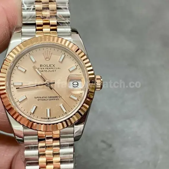 A+ Factory Rolex Datejust 278271-0010 31mm Half Rose Gold Pink Dial Jubilee