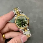 A+ Factory Rolex Datejust 278273-0030 31mm Half Yellow Gold Diamond Mop Green Dial Jubilee