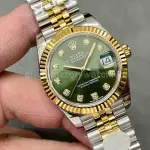 A+ Factory Rolex Datejust 278273-0030 31mm Half Yellow Gold Diamond Mop Green Dial Jubilee