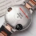 AF Factory Cartier Ballon Bleu W2BB0002 33mm Half Rose Gold Roman Numerals Silver Dial