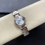 AF Factory Cartier Ballon Bleu W3BB0025 28mm Diamond Bezel Rose GoldSteel Roman Numerals&Diamond Silver Dial