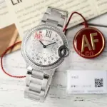 AF Factory Cartier Ballon Bleu W4BB0035 33mm Diamond Bezel Full Steel Diamond&Roman Numerals Silver Dial