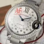 AF Factory Cartier Ballon Bleu W4BB0035 33mm Diamond Bezel Full Steel Diamond&Roman Numerals Silver Dial