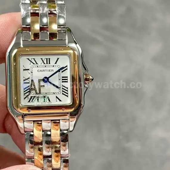 AF Factory Cartier Panthère W2PN0007 27mm Half Gold Roman Numerals Silver Dial