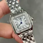 AF Factory Cartier Panthère W4PN0007 22mm Diamond Bezel Full Steel Roman Numerals Silver Dial