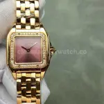 AF Factory Cartier Panthère WJPN0035 22mm Diamond Bezel Full Rose Gold Red Dial