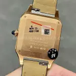 AF Factory Cartier Santos Dumont 31.4mm Rose gold Leather Strap Silver Dial