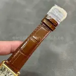 F1 Factory Cartier Tank Louis Cartier W1529856 22mm Yellow Gold Brown Leather Strap Roman Numerals Silver Dial