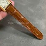 F1 Factory Cartier Tank Louis Cartier W1529856 22mm Yellow Gold Brown Leather Strap Roman Numerals Silver Dial