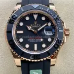 ARF Factory Counterweight Rolex Yacht-Master 40 126655 40mm Rose Gold Rubber Strap Black Dial