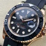 ARF Factory Counterweight Rolex Yacht-Master 40 126655 40mm Rose Gold Rubber Strap Black Dial