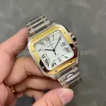 BV Factory Cartier Santos W2SA0006 39.8mm Gold&Steel White Dial