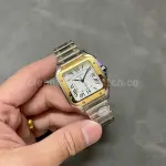 BV Factory Women’s Cartier Santos W2SA0007 35.1mm Gold Steel Roman Numerals White Dial