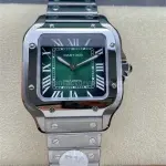 BV Factory Women’s Cartier Santos WSSA0061 35.1mm Full Steel Roman Numerals Green Dial