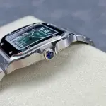 BV Factory Women’s Cartier Santos WSSA0061 35.1mm Full Steel Roman Numerals Green Dial