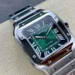 BV Factory Women’s Cartier Santos WSSA0061 35.1mm Full Steel Roman Numerals Green Dial