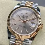 Clean Factory Rolex Datejust 126231 36mm Half Rose Gold Pink Dial Jubilee