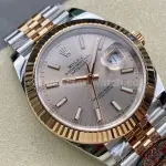 Clean Factory Rolex Datejust 126231 36mm Half Rose Gold Pink Dial Jubilee
